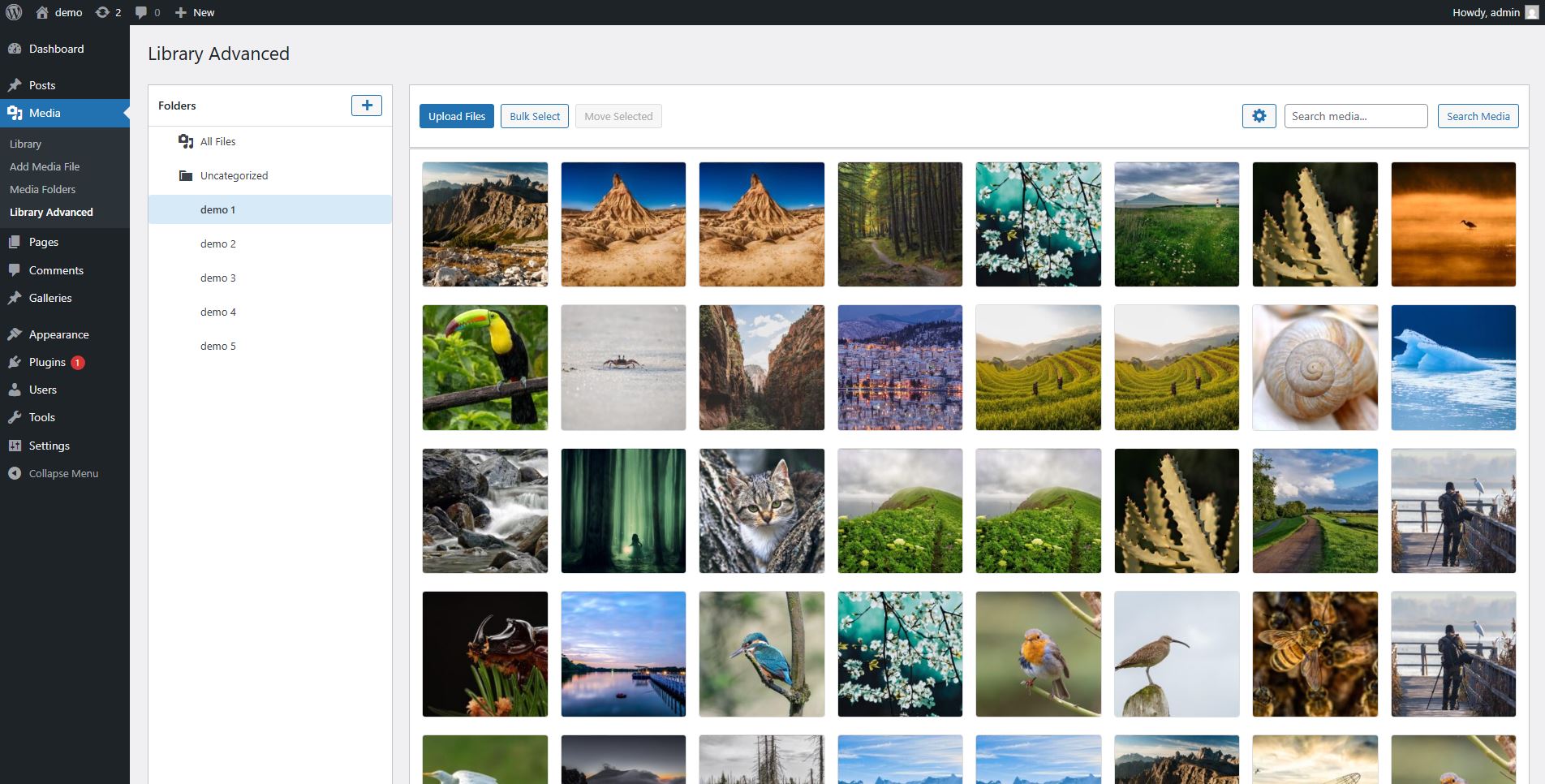 Media Library – Ordner & Filter